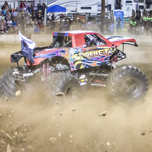 Monster trucks are back tearing things up at the Harvest Festival arena.