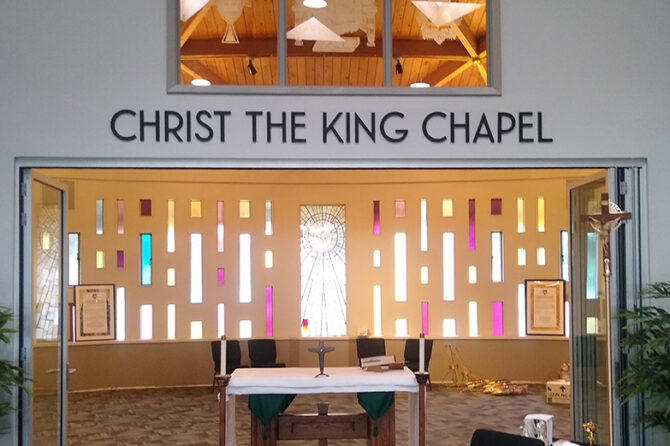 The restored Christ the King Chapel at Regis High.