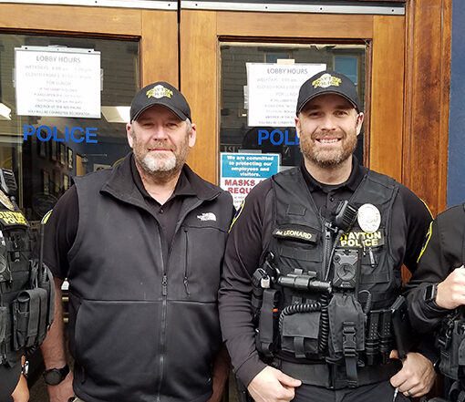 Stayton Police Department’s Sgt. Meeks, Chief Frisendahl, Ofc. Leonard, and Ofc. Munoz participated in a No Shave November contest for Santiam Hospital’s Can Cancer program.