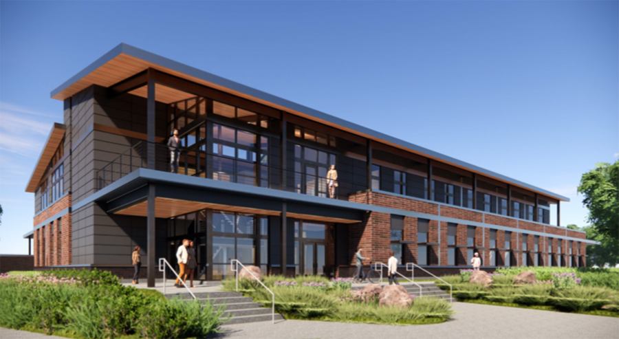 An artist’s rendering of what a new Stayton City Hall could look like.