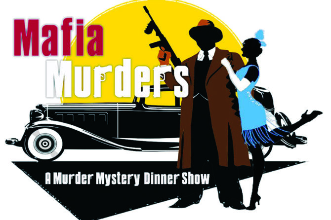 Poster artwork for Spotlight Community Theatre’s production of Mafia Murders.
