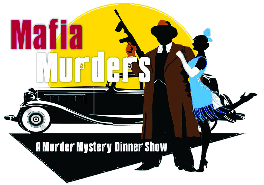 Poster artwork for Spotlight Community Theatre’s production of Mafia Murders.