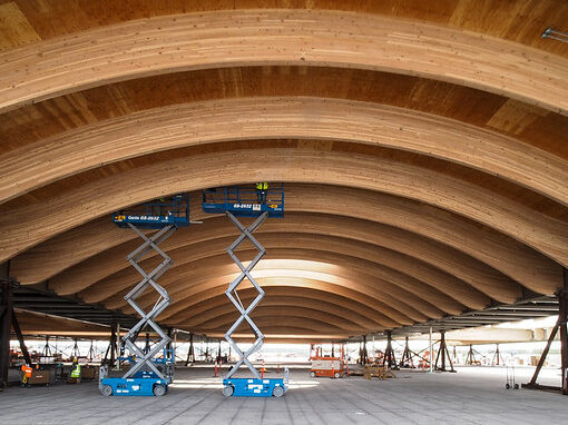 Here is a look at the mass plywood panels Freres Engineered Wood of Lyons is using on the Portland International Airport project. Mike Brewington