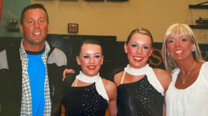 Meier with husband Chris and daughters, Belle and Lexi. 