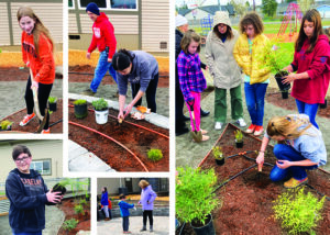 Students and teachers at Sublimity Elementary work on building and planting a new garden.George Jeffries
