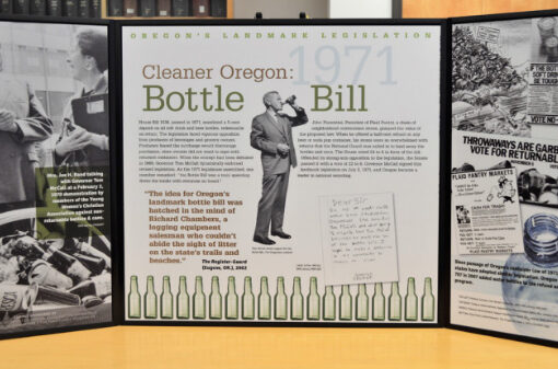 One of the exhibit panels for an Oregon Historical Society presentation on state legislative milestones. The exhibit will be available for viewing at the Brown House in Stayton on July 9, July 23 and July 29. Oregon Historical Society