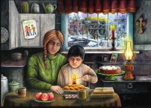 Keizer Art Association first place winner “Christmas in Ukraine” by Don White. Courtesy don White