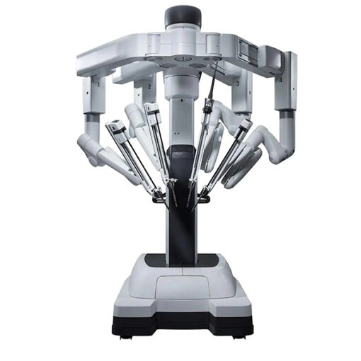 The da Vinci Xi robot surgery machine. It is manufactured by Intuitive Surgical of Sunnyvale, California, and now utilized by Santiam Hospital & Clinics. Intuitive Surgical