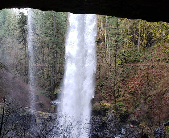 North Falls at Silver Falls State park from the trail that runs behind the falls. The state is proposing rate increases for park camping.   James Day