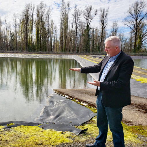Barry Buchanan, Stayton’s interim director of Public Works, explains how the city’s filters work during a visit to the city’s water treatment plant. Stayton officials have strong concerns about the impact of a drawdown at Detroit Lake on the city’s water infrastructure. James Day  