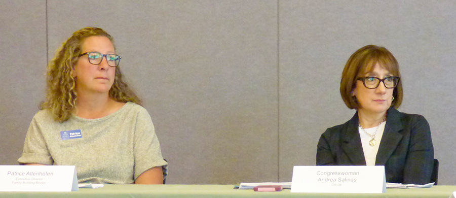 Patrice Altenhofen, Executive Director of Family Building Blocks attending a round table discussion with Oregon Congresswoman Andrea Salinas.   Melissa Wagoner