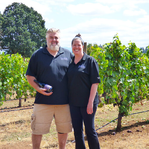 Kevin Bibler and Heather Anderson-Bibler, owners of heaVin Estate Vineyard and Wines in Aumsville. Melissa Wagoner