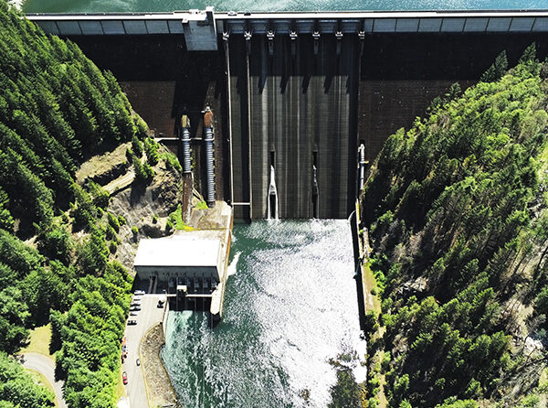 Aerial view of the Detroit Dam U.S. Army Corps of Engineers