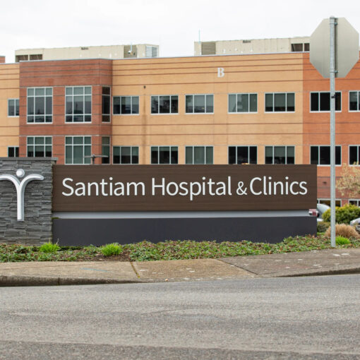 Santiam Hospital & Clinics' main campus, in Stayton. The hospital has agreed to a merger with Salem Health.
