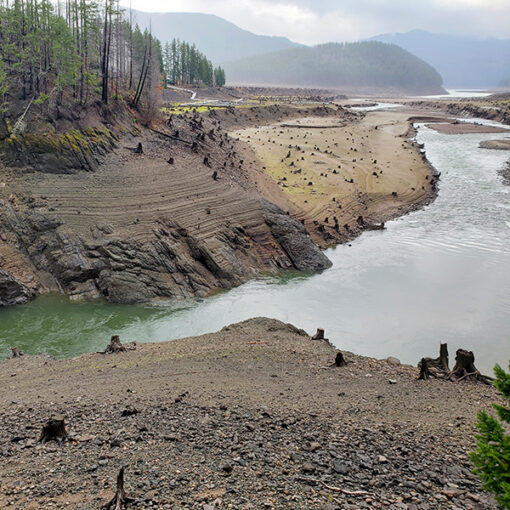 Detroit Lake in December, when it was running at about 1,450 feet.  James Day
