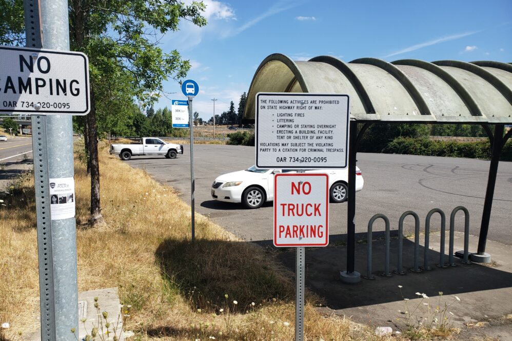 Here is a look at the ODOT park and ride lot on the Cascade Highway between Stayton and Sublimity. ODOT officials have closed the lot indefinitely because of littering and vandalism complaints.